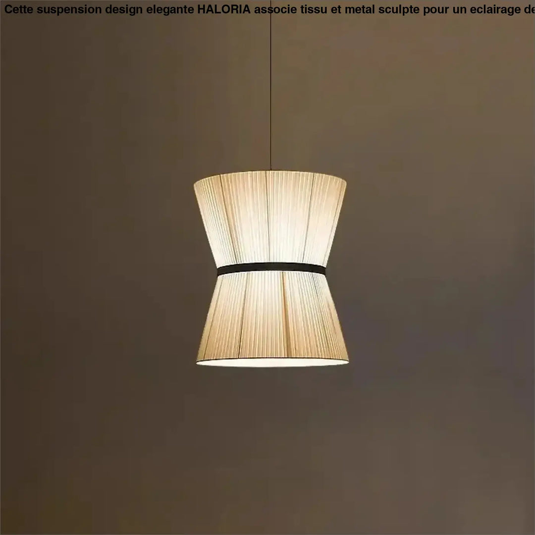 Suspension luminaire en tissu beige design élégant style chic