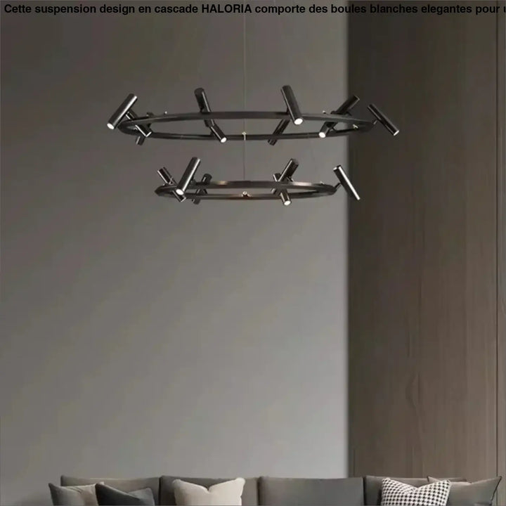 Suspension Design À Projecteurs Noirs Pour Salle À Manger Élégante