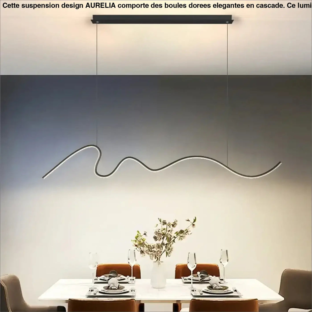 Suspension design sinueux pour intérieur minimaliste