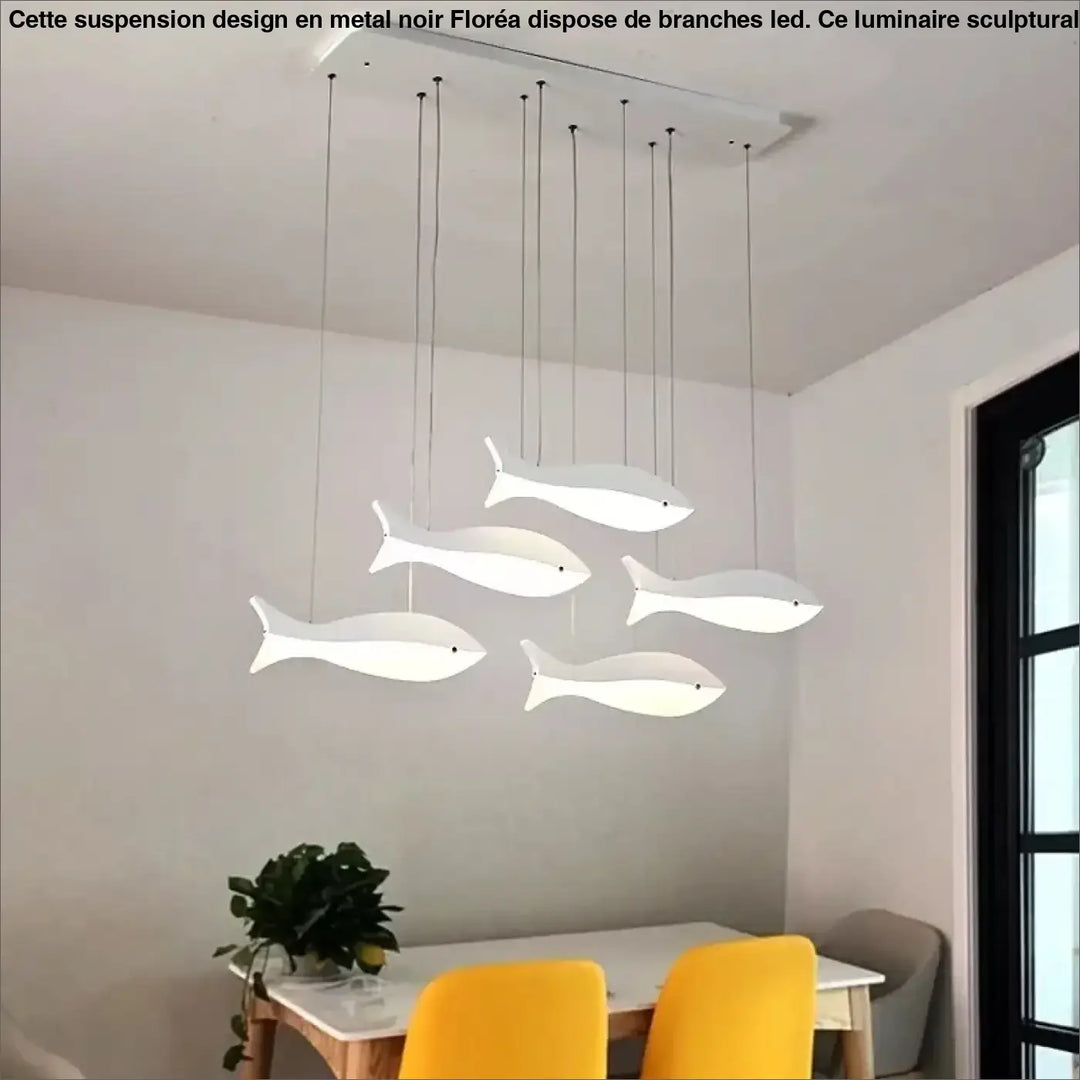 Modern LED Chandelier For Living Room Dining Room Kitchen Home Pendant Lamp White Acrylic fish shape Ceiling Hanging