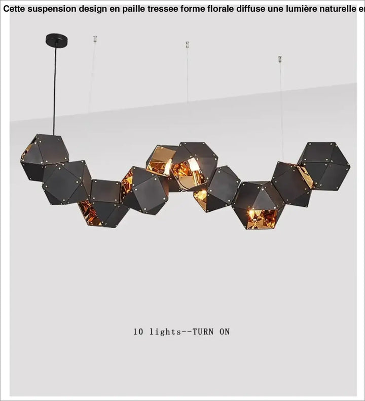 Suspension luminaire géométrique moderne ajustable chic