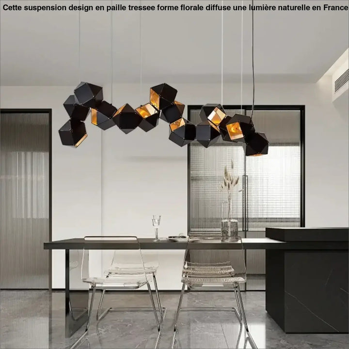 Suspension luminaire géométrique moderne ajustable chic