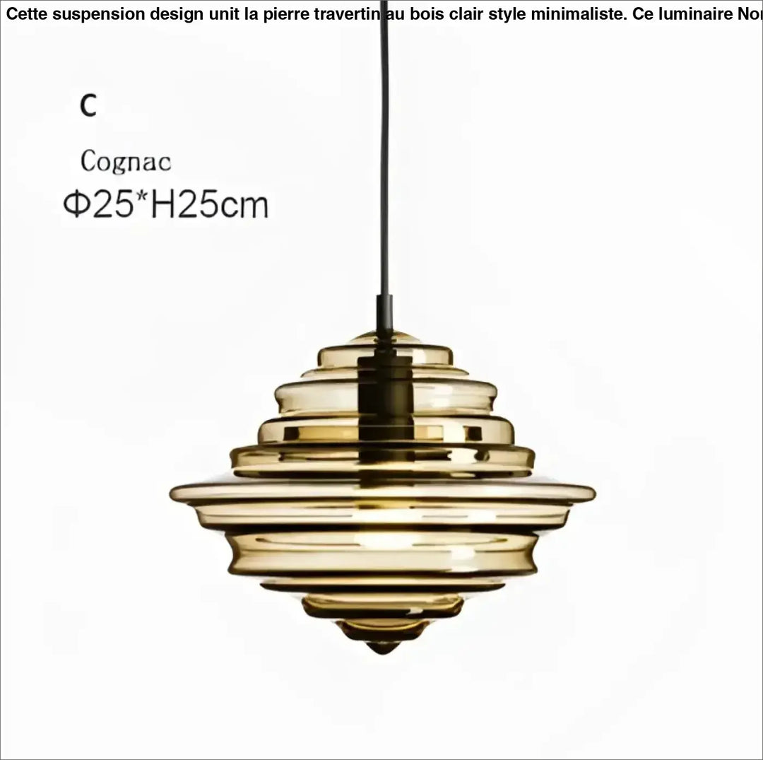 Suspension luminaire en verre style art déco élégant