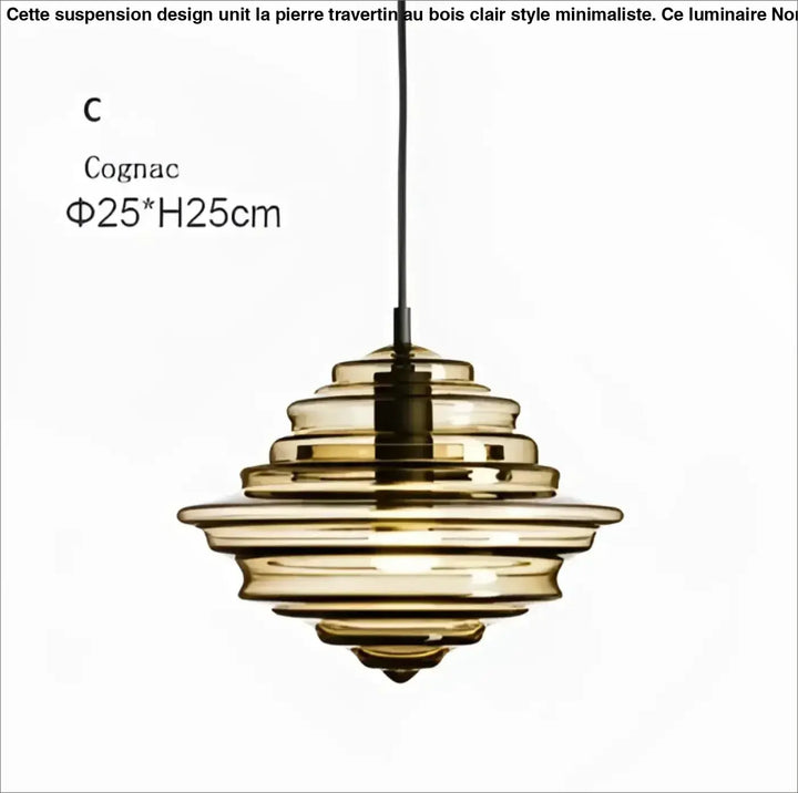 Suspension luminaire en verre style art déco élégant