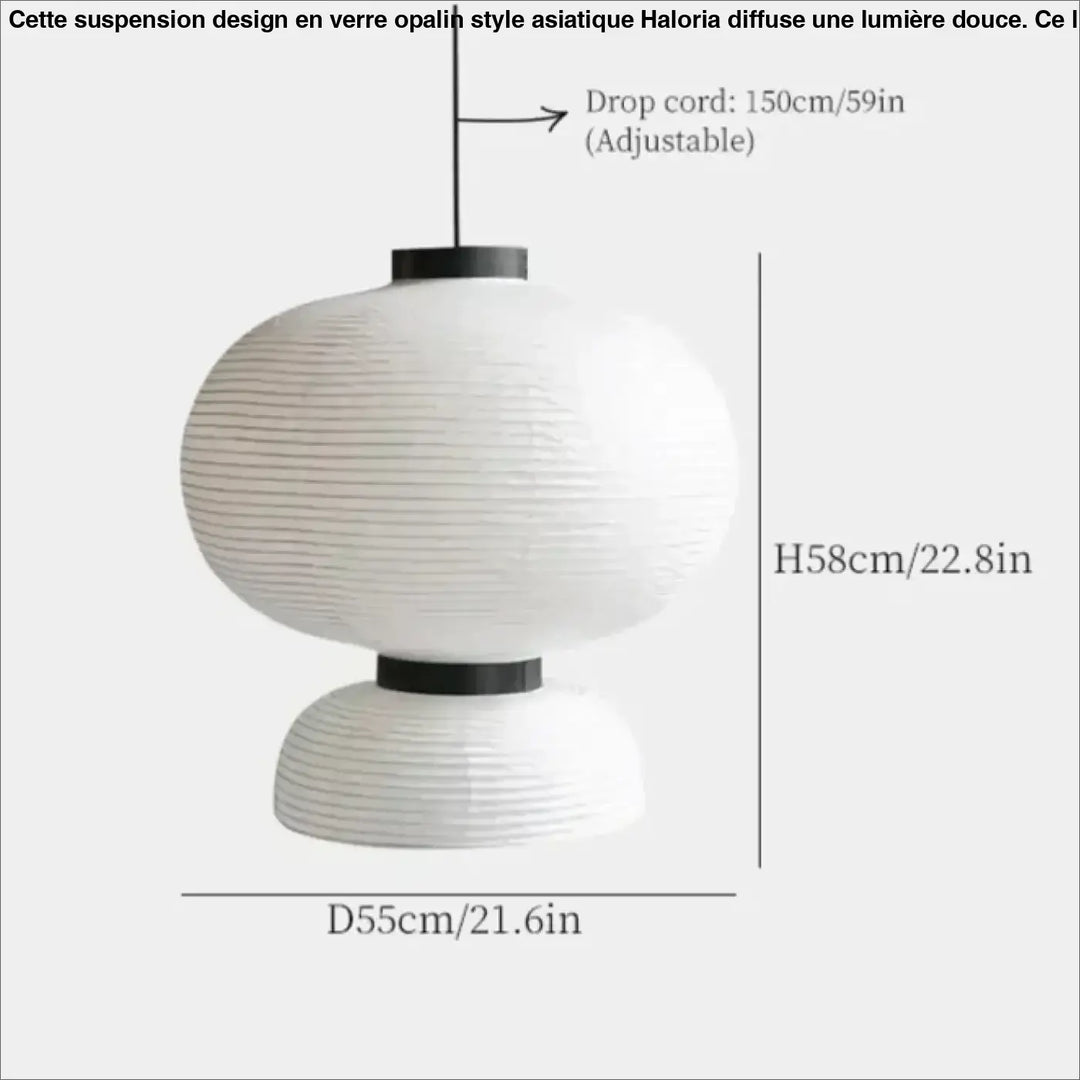 Suspension luminaire japonaise en papier blanc style lanterne