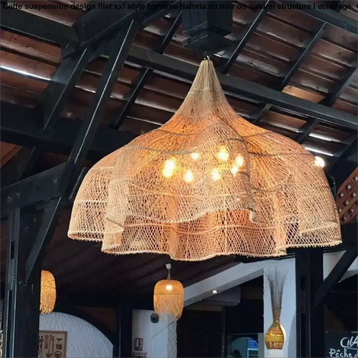 Suspension Design Filet XXL Style Bohème Noir ou Naturel

