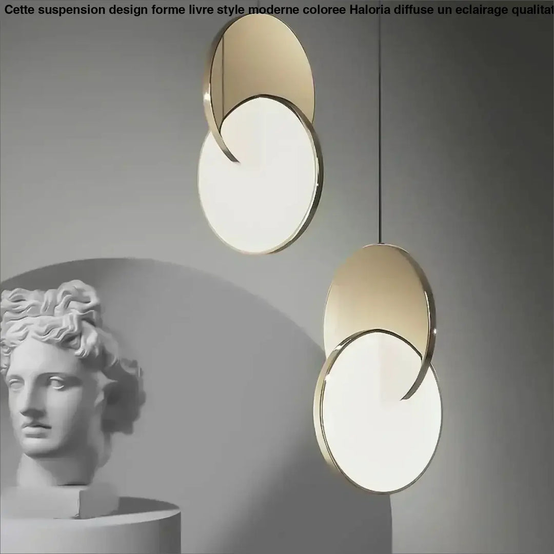 Suspension luminaire design géométrique en métal chic