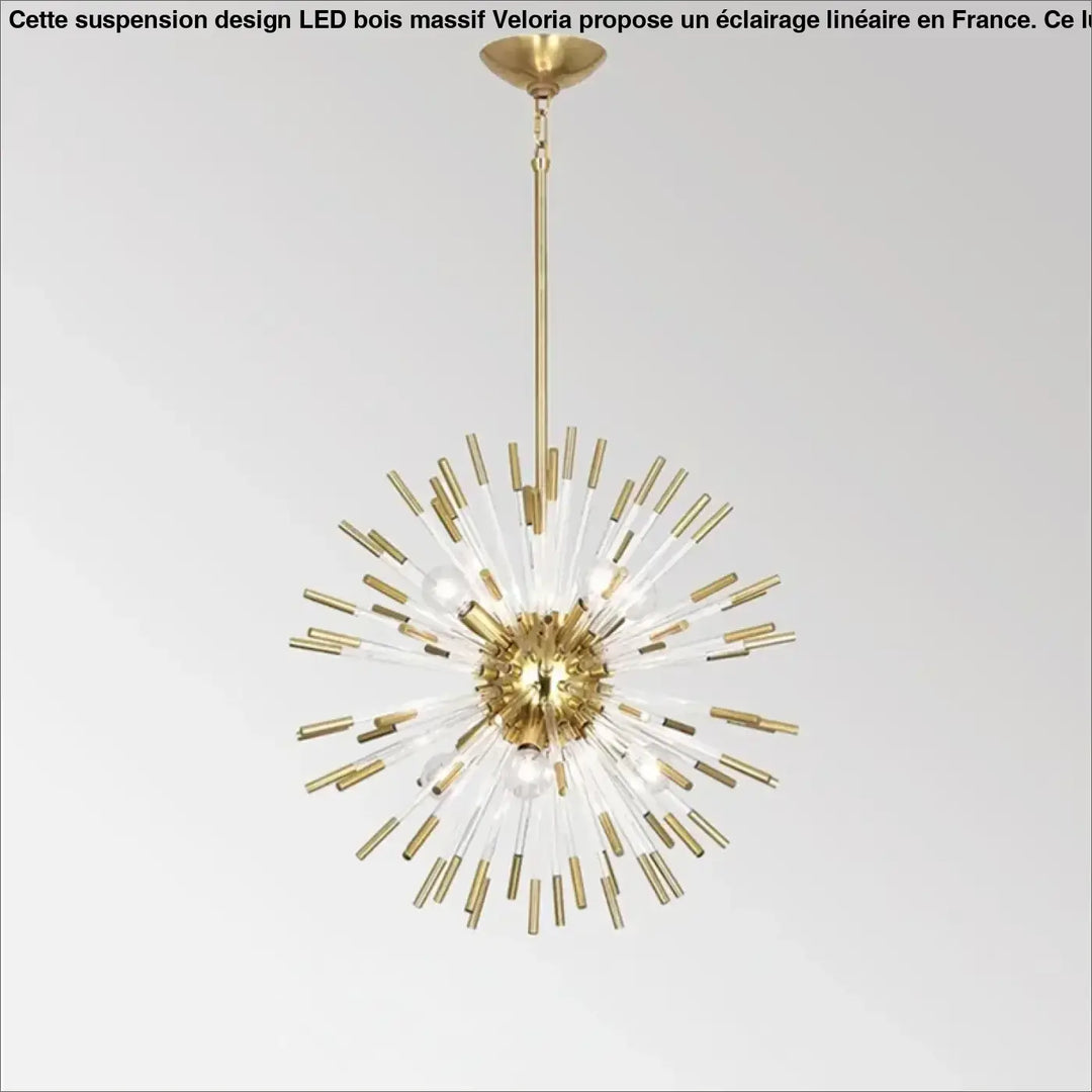 Suspension design art déco en verre doré blanc élégant