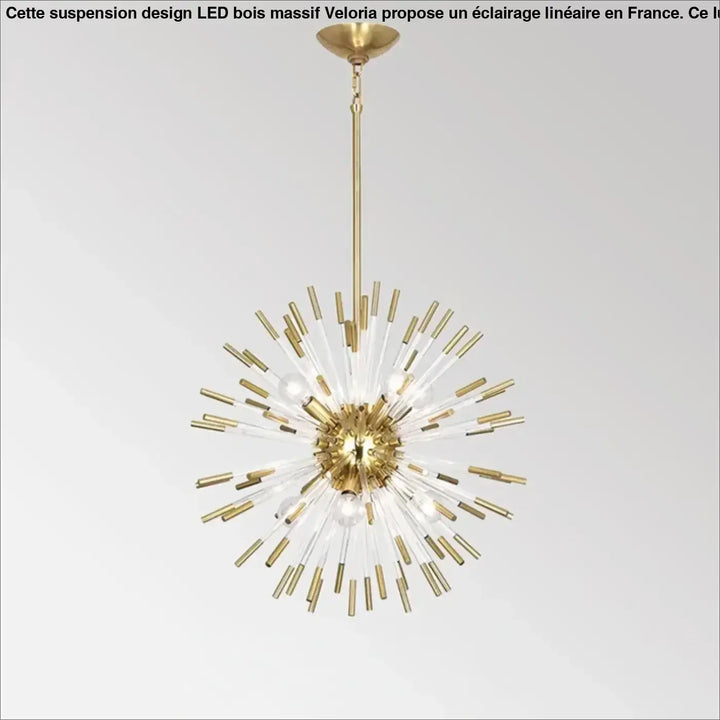 Suspension design art déco en verre doré blanc élégant
