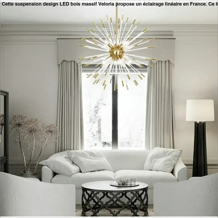 Suspension design art déco en verre doré blanc élégant