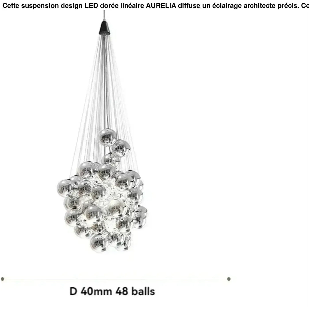 Suspension contemporaine en globes de verre blanc gris