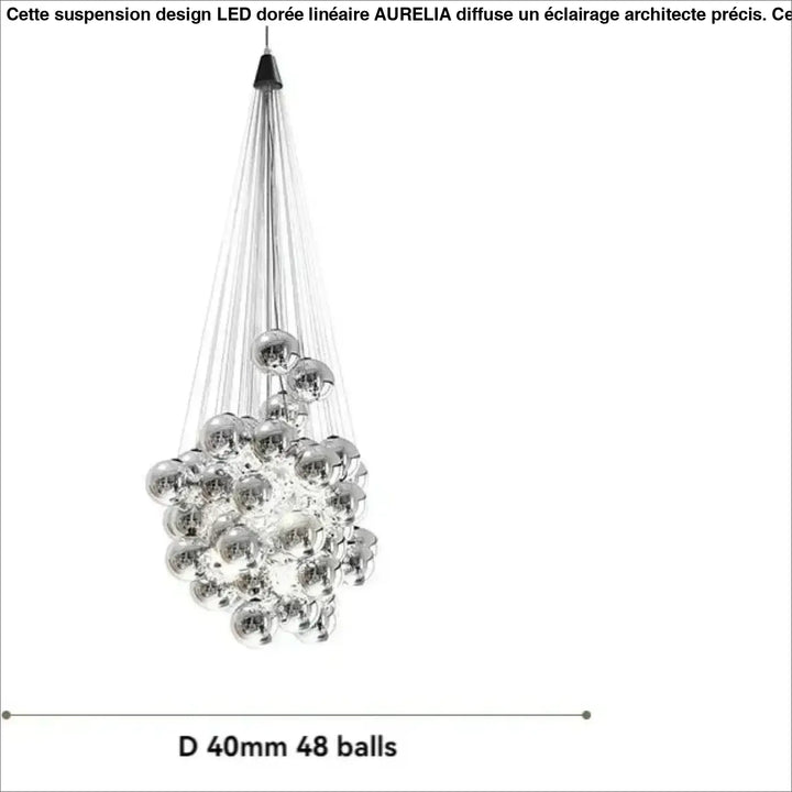 Suspension contemporaine en globes de verre blanc gris