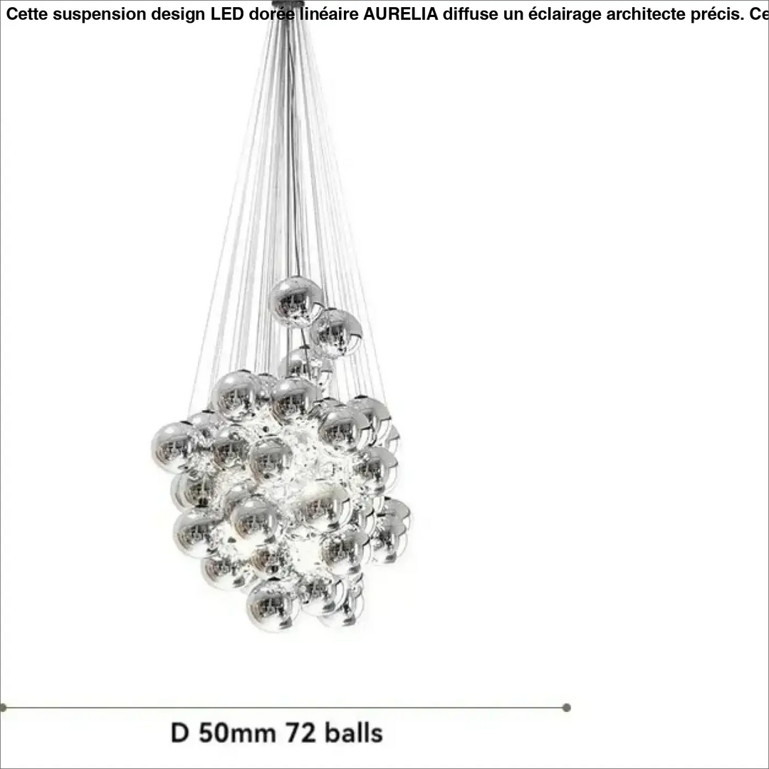 Suspension contemporaine en globes de verre blanc gris
