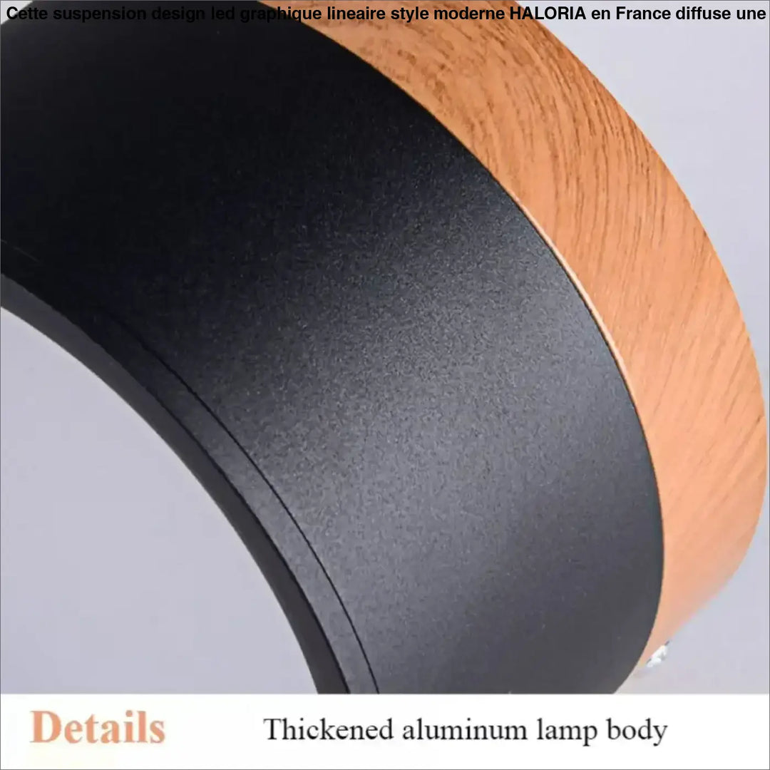 Luminaire plafonnier noir et bois design moderne au style épuré