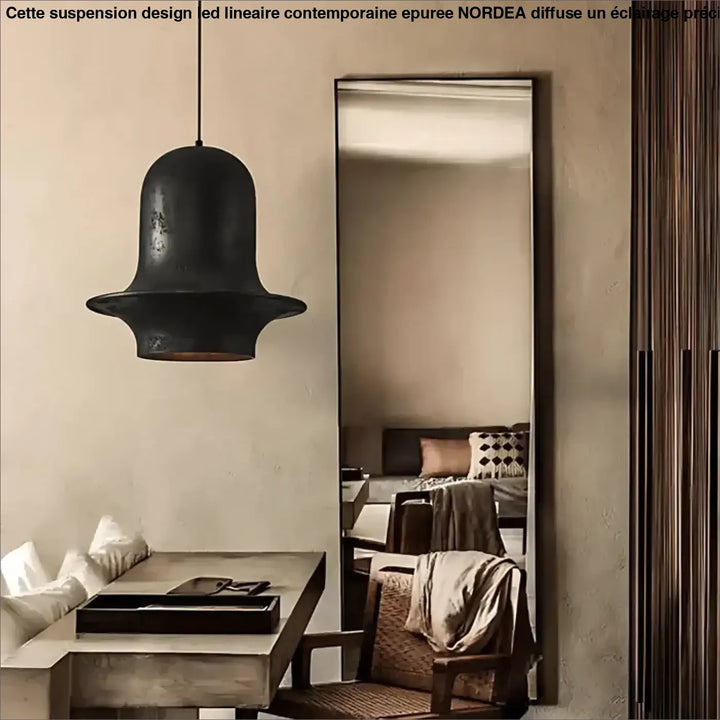 Suspension luminaire design moderne en métal blanc ou noir