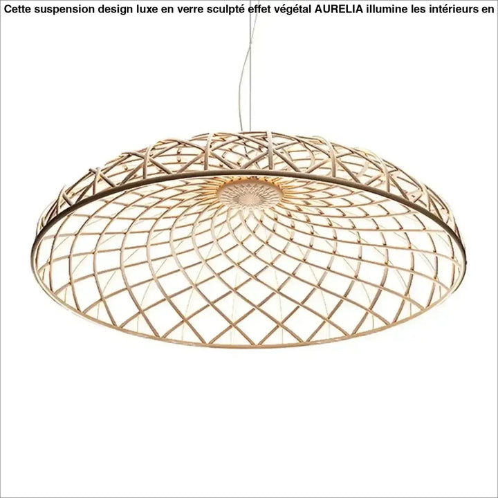 Suspension luminaire en dôme tressé au design naturel et bohème