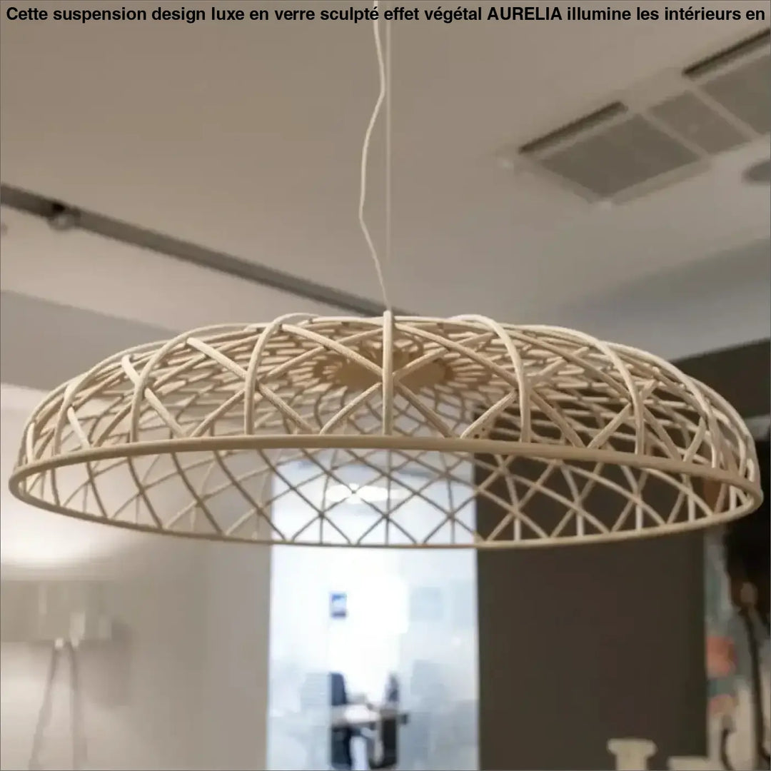 Suspension luminaire en dôme tressé au design naturel et bohème