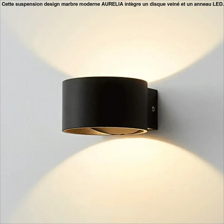 Applique Murale Circulaire Led Minimaliste Noir Et Blanc Élégante
