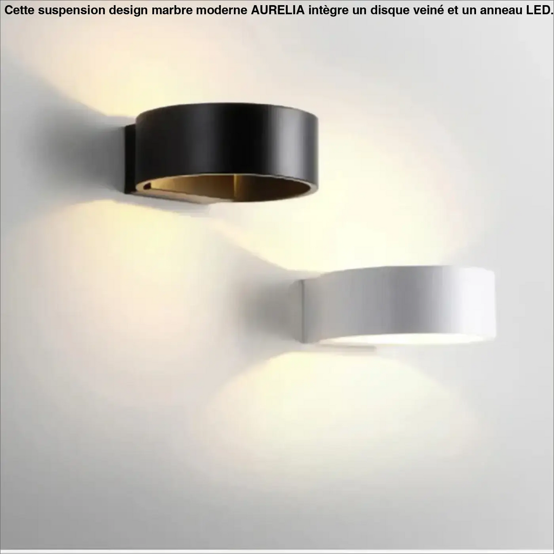 Applique Murale Circulaire Led Minimaliste Noir Et Blanc Élégante