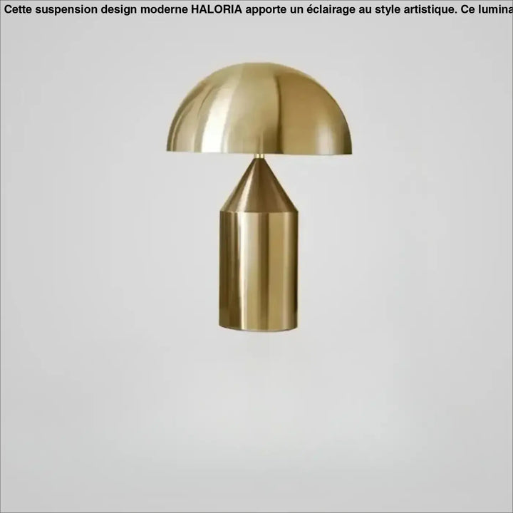 Lampe de table gattti en laiton couleur dorée avec design minimaliste champignon idéale pour chambre à coucher
