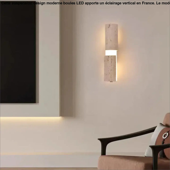 Applique murale travertin moderne éclairage haut et bas