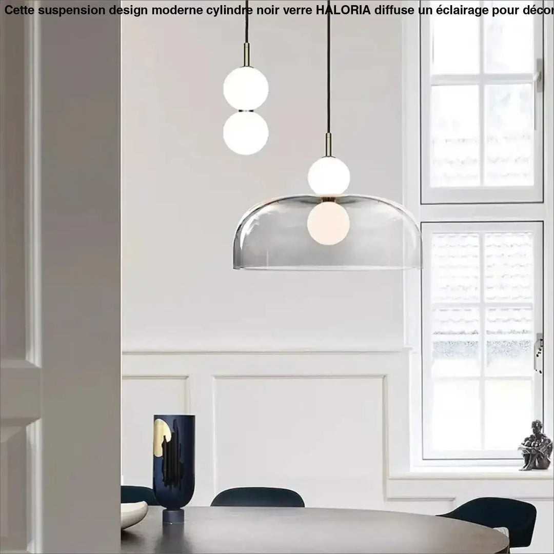 Suspension Contemporaine Globe Verre Transparent Élégante

