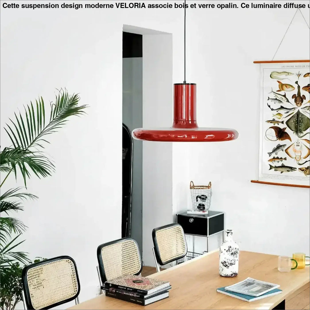 Suspension design moderne en céramique rouge brillante élégante

