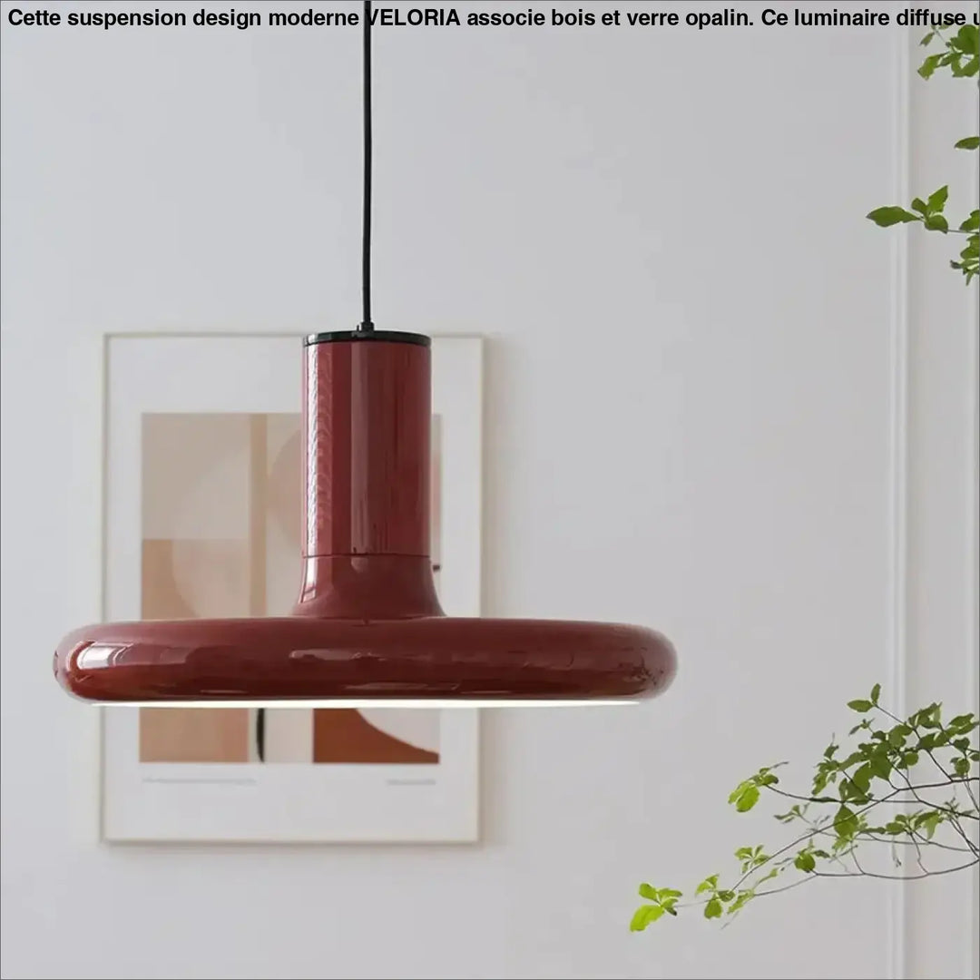 Suspension design moderne en céramique rouge brillante élégante

