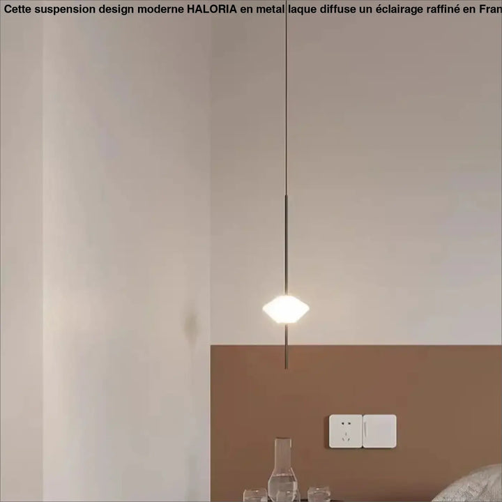 Suspension Design Minimaliste Blanche Avec Câble Élégance