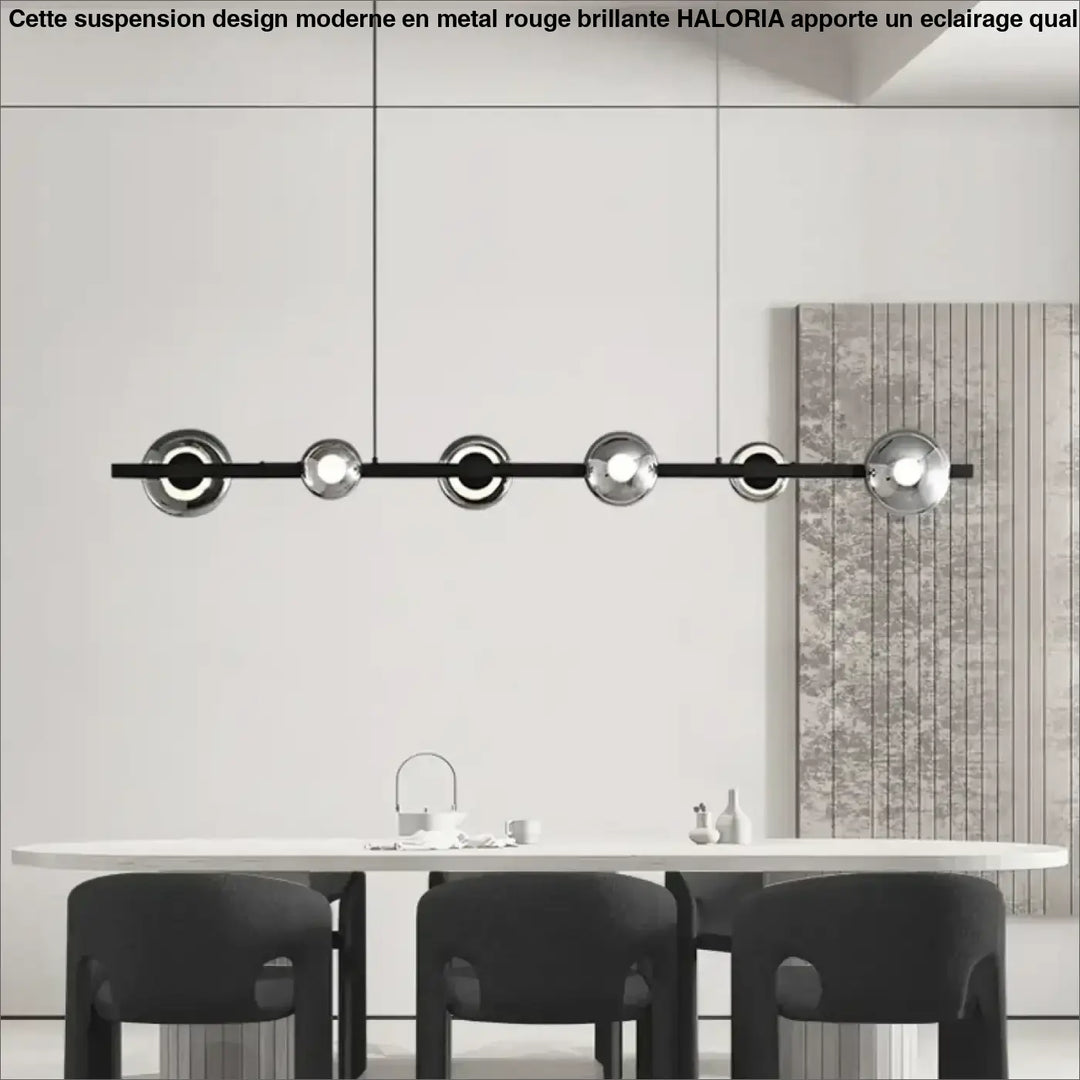 Suspension Linéaire Moderne Noir et Or Éclairage Contemporain