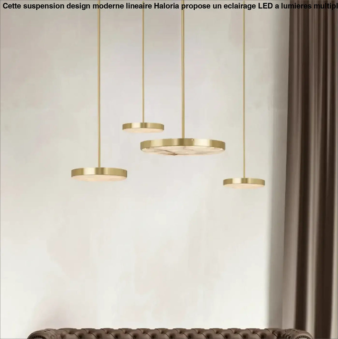 Suspension luminaire en métal avec lampe en marbre design