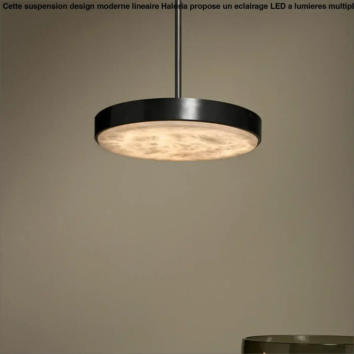 Suspension luminaire en métal avec lampe en marbre design