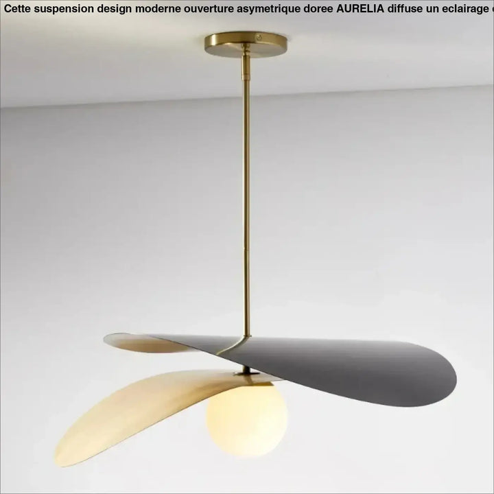 Suspension Contemporaine Forme Hélice Et Globe Central


