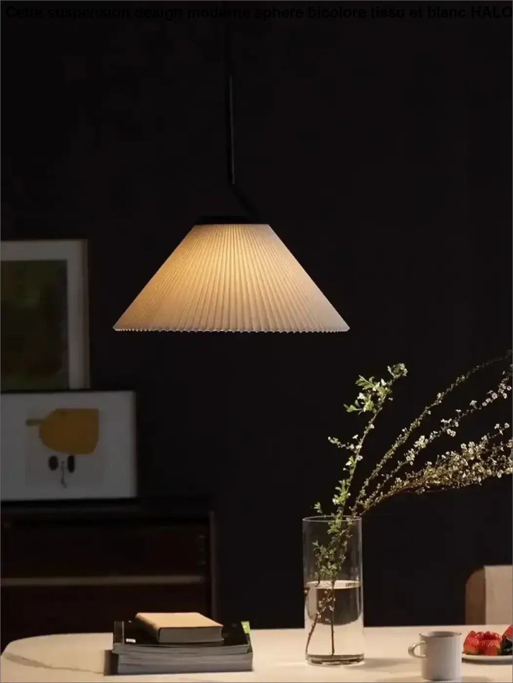 Suspension luminaire blanche au style nordique épurée