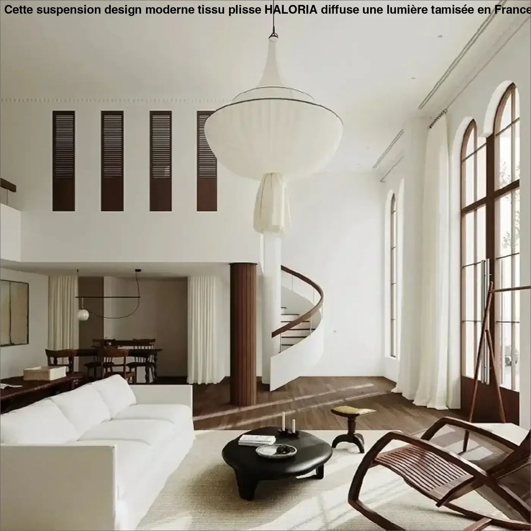 
Suspension design moderne tissu plissé forme élégante