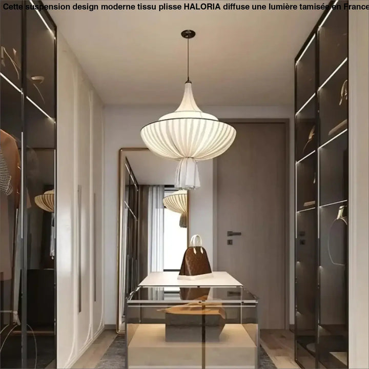 
Suspension design moderne tissu plissé forme élégante