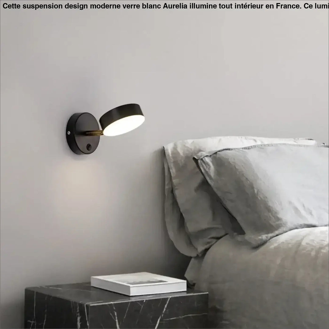 Applique Murale Cylindre Orientable Design Noir Et Doré