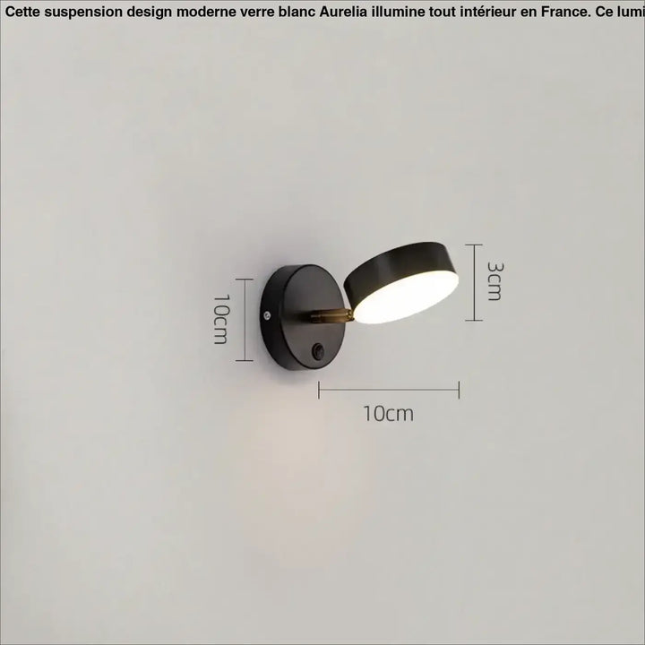 Applique Murale Cylindre Orientable Design Noir Et Doré