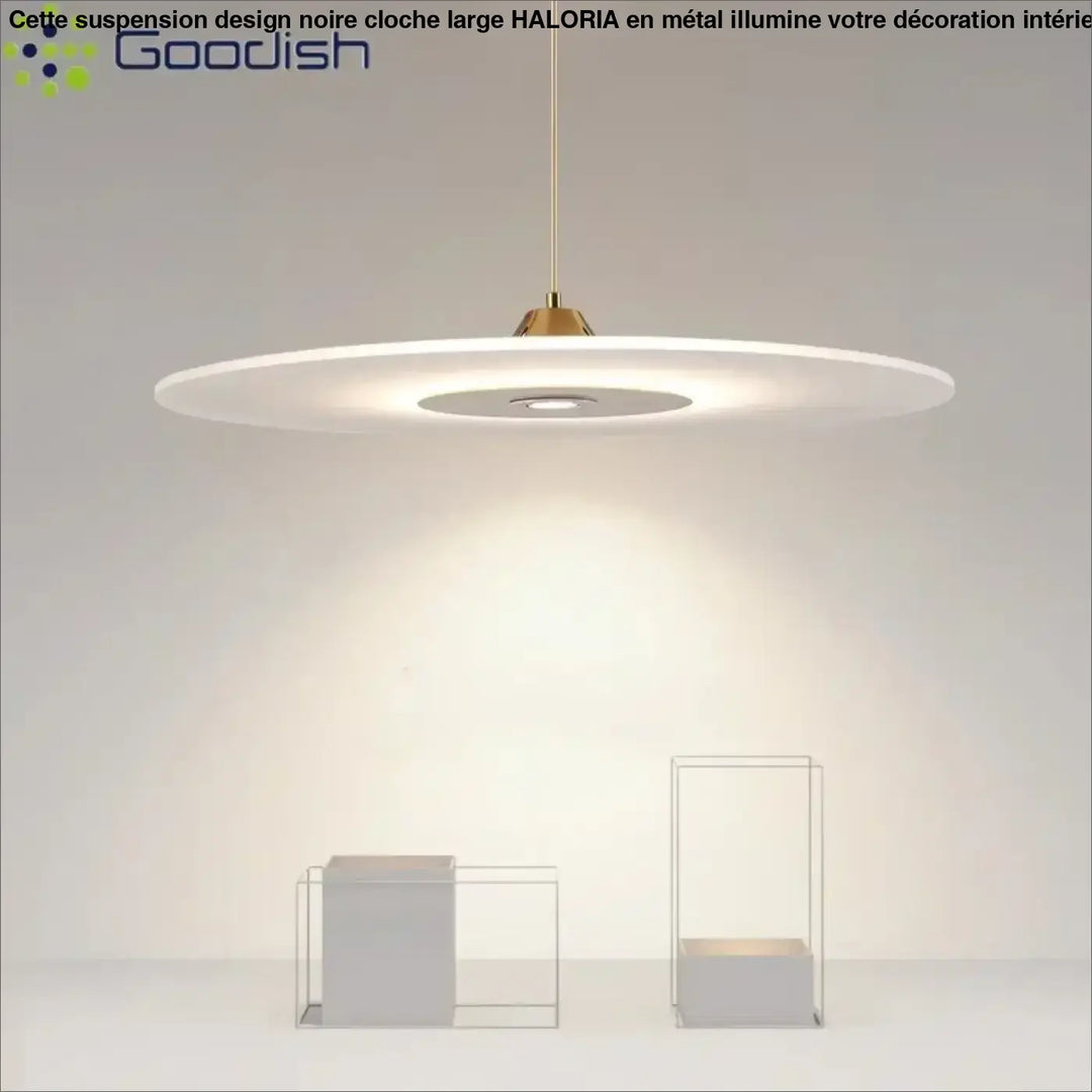 Suspension luminaire blanc en forme de disque minimaliste moderne