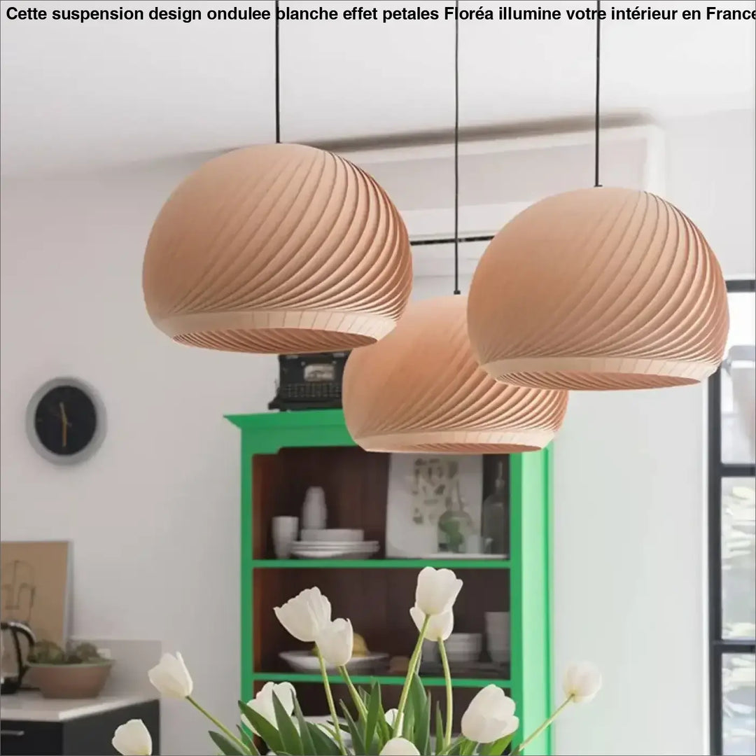 Suspension moderne en bois design élégant style chic