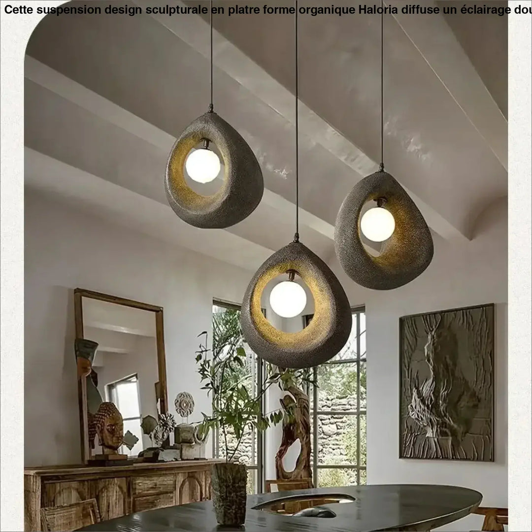 Suspension Design Sculpturale En Plâtre Forme Goutte Organique