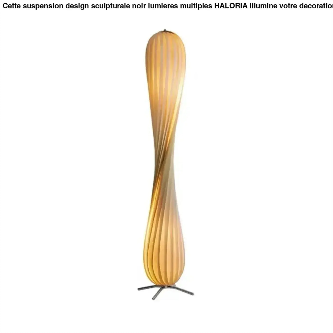 Lampadaire japonais design en bois torsadé style naturel