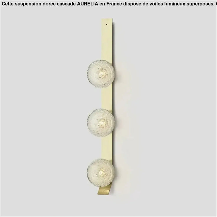 Applique Murale Verticale Dorée Avec Globes Soufflés Élégants