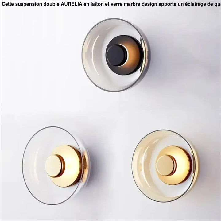Applique murale contemporaine ronde en verre clair design moderne