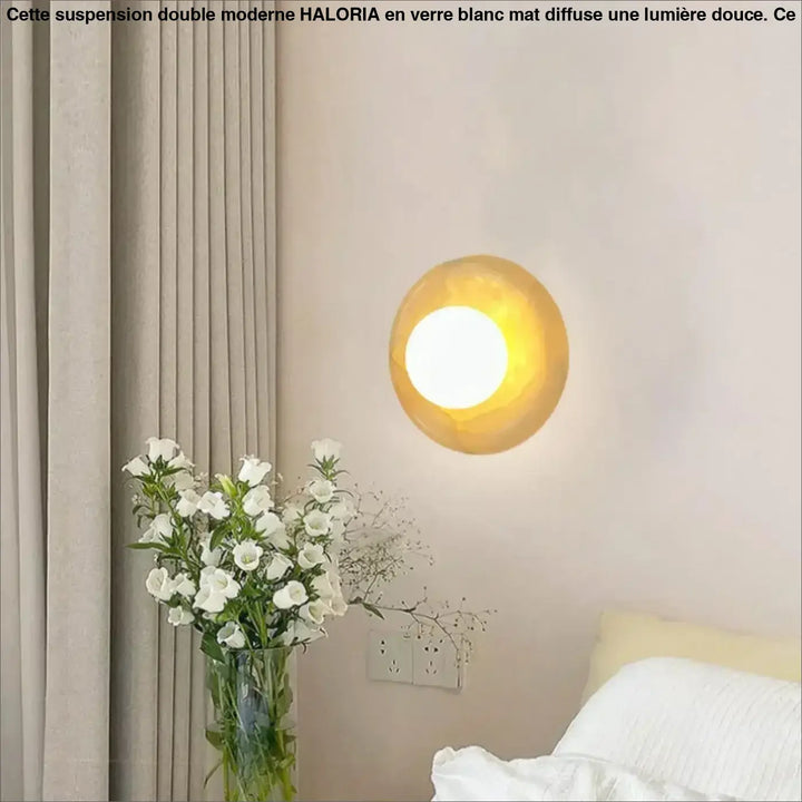 Suspension murale en marbre avec lumière en verre design élégant