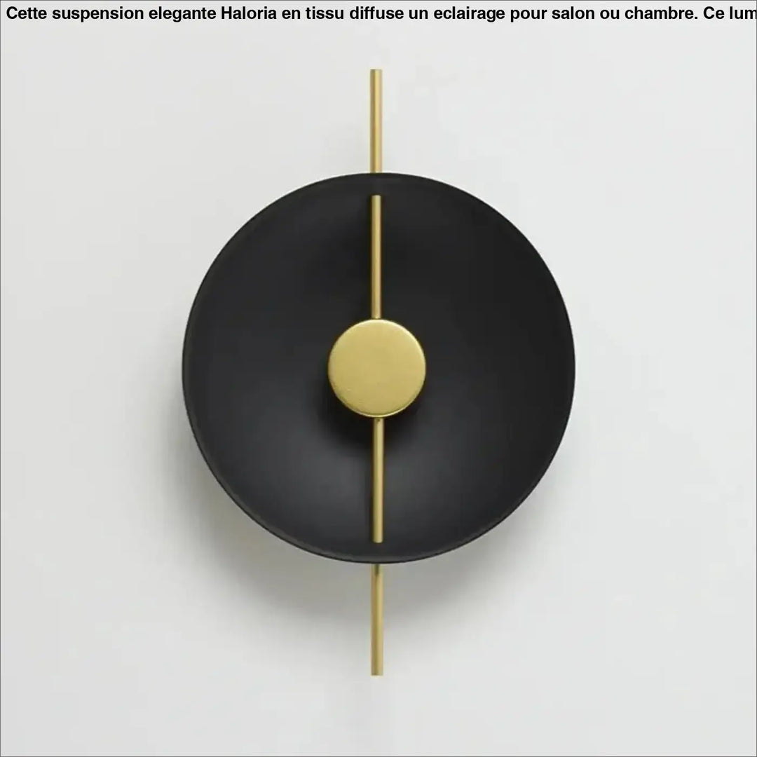 Applique Murale Sculpturale Effet Cible Noir Et Laiton

