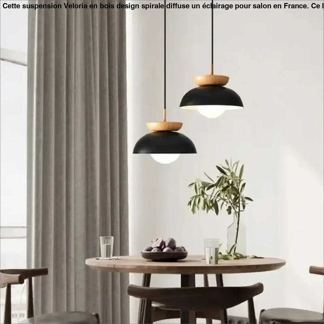 Suspension design scandinave avec détail bois