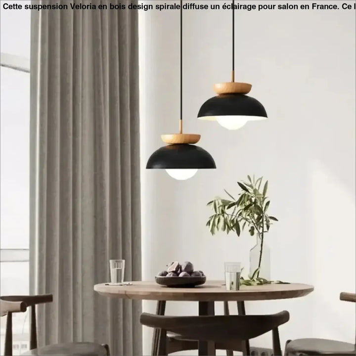 Suspension design scandinave avec détail bois