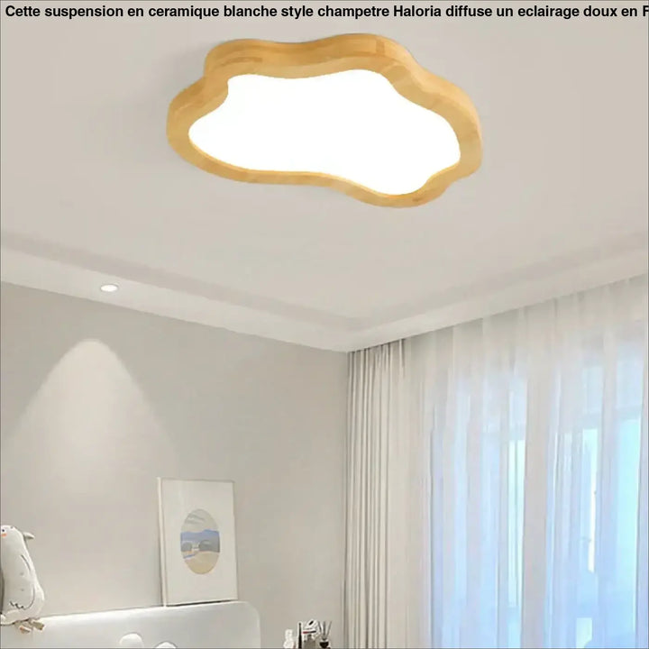 Plafonnier moderne en bois naturel en forme de nuage