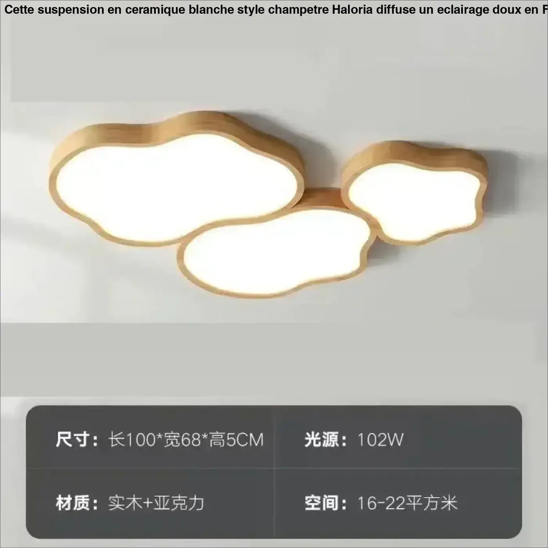Plafonnier moderne en bois naturel en forme de nuage